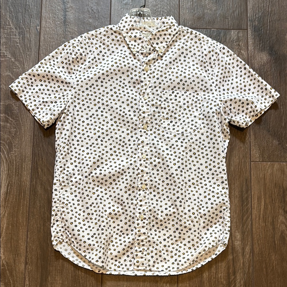 Men's J. Crew White button down with Flower Patterned Shirt